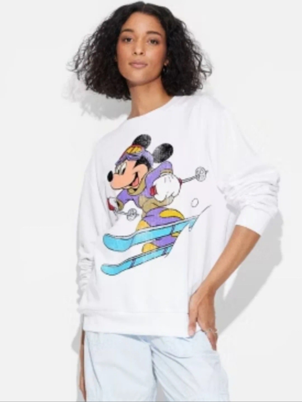Disney Mickey Mouse Sking Graphic Crewneck